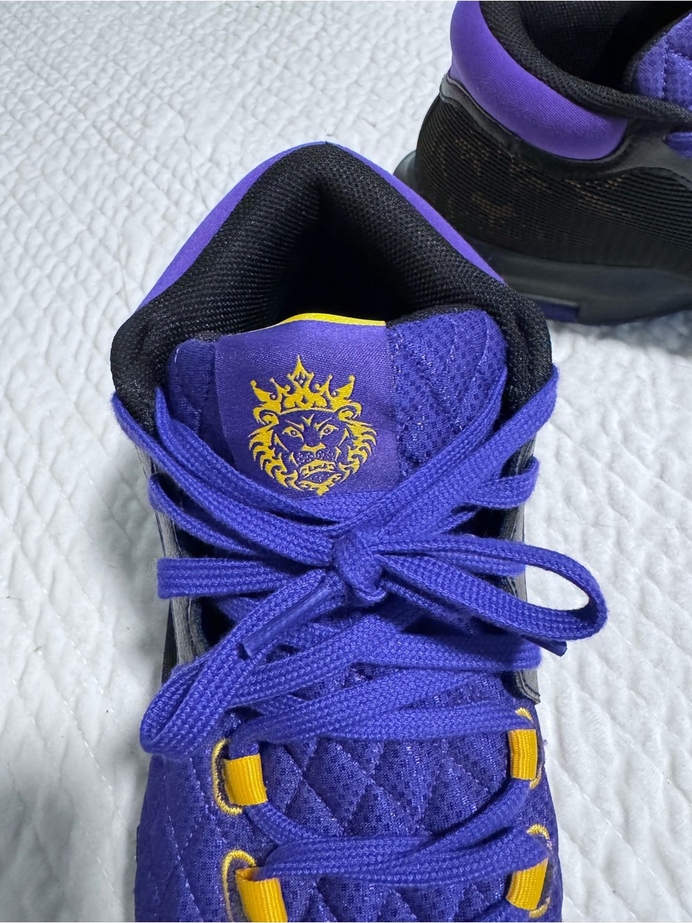Nike Kids Black, Purple & Yellow Basketball Sneakers - Picture 2 of 6